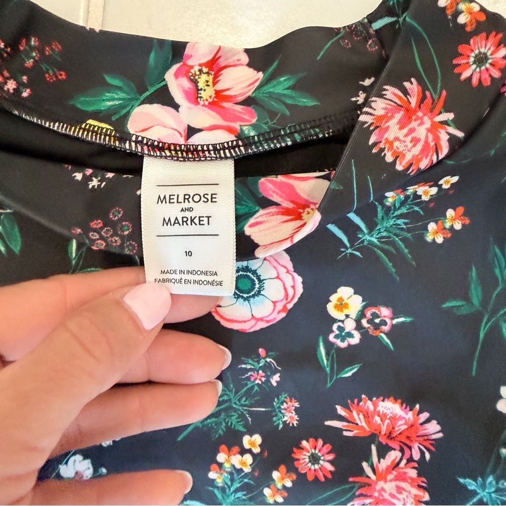 Melrose and Market Floral Kids Swim Rashguard Set - Picture 2 of 4